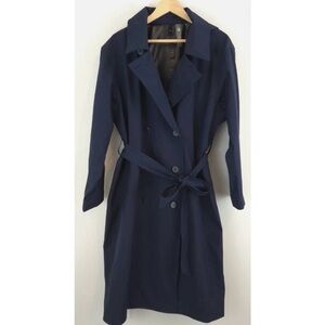 Navy Trench Coat with hood